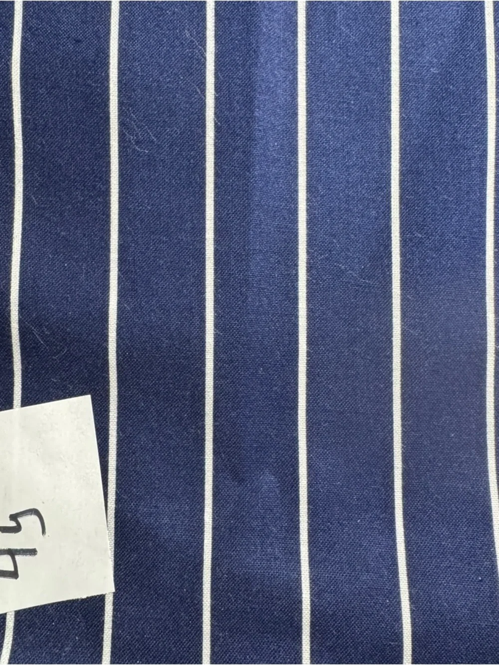 4 yards Navy Blue Pinstripe Cotton Fabric - Classic Stripe Pattern #128
